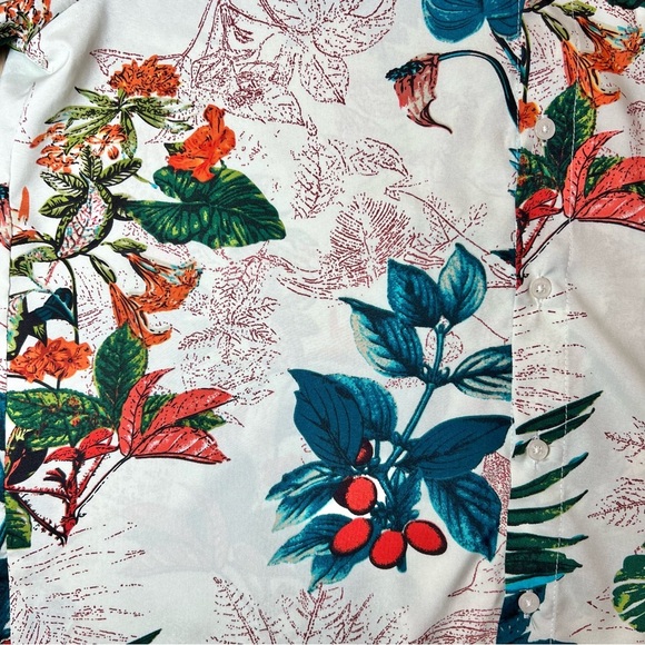 PatPat Men’s Hawaiian Print Lightweight Button Down Top Size Large - Picture 5 of 12